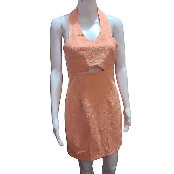L'atiste Peach Cutout Halter Dress - Picture 2 of 7